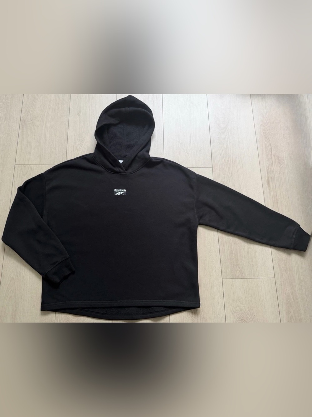 Reebok Black Pullover Hoodie with Chest Logo